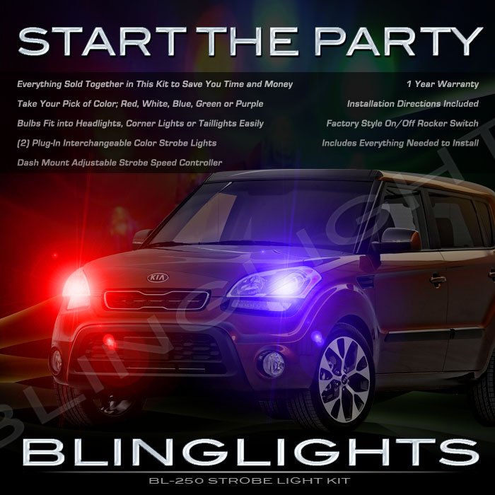 KIA Soul Strobe Police Light Kit for Headlamps Headlights Head Lamps Lights Strobes