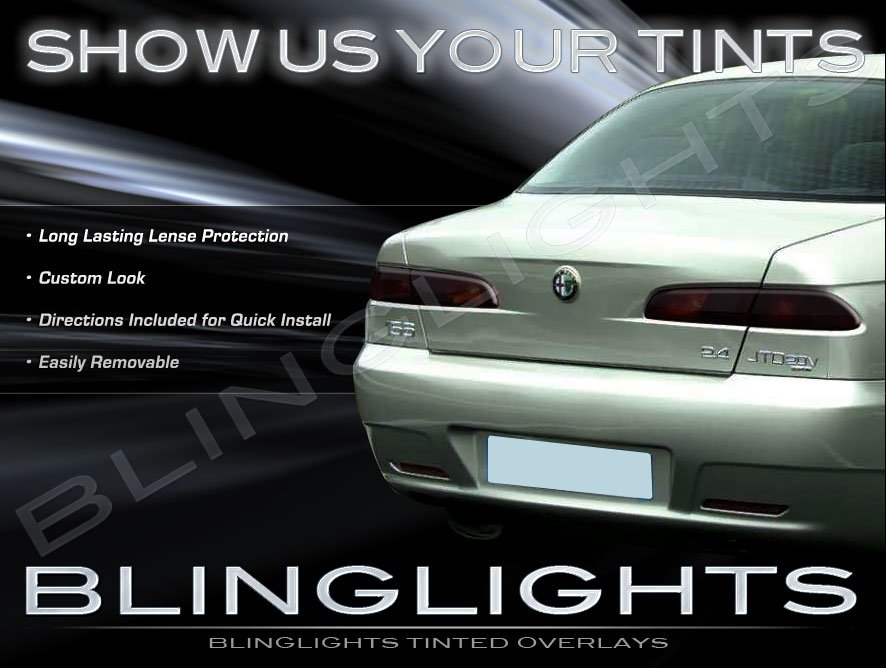 Alfa Romeo 156 Tinted Smoked Taillamps Taillights Tail Lamps Lights Protection Overlays Film