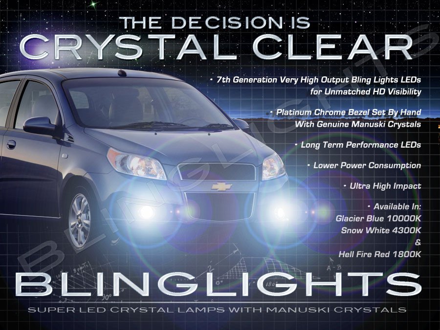 2009 2010 Chevrolet Chevy Aveo5 LED Fog Lamps Driving Lights Foglamps Foglights Drivinglights Kit