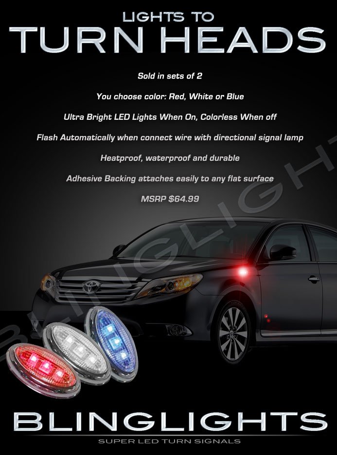 Toyota Avalon LED Side Markers Turnsignals Lights Accents Turn Signals Lamps Signalers
