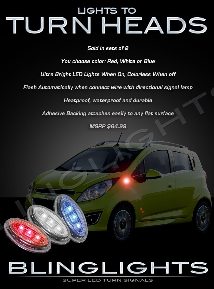 Chevrolet Chevy Spark LED Side Markers Turnsignals Lights Turn Signals Lamps Accents Signalers