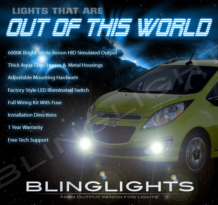 2013 2014 2015 Chevrolet Spark Fog Lamps Driving Lights Kit Chevy Xenon Set