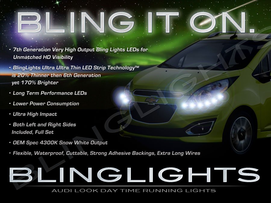 Daewoo Matiz LED DRL Head Light Strips Day Time Running Lamp Kit M100 M150 M200 M250 M300