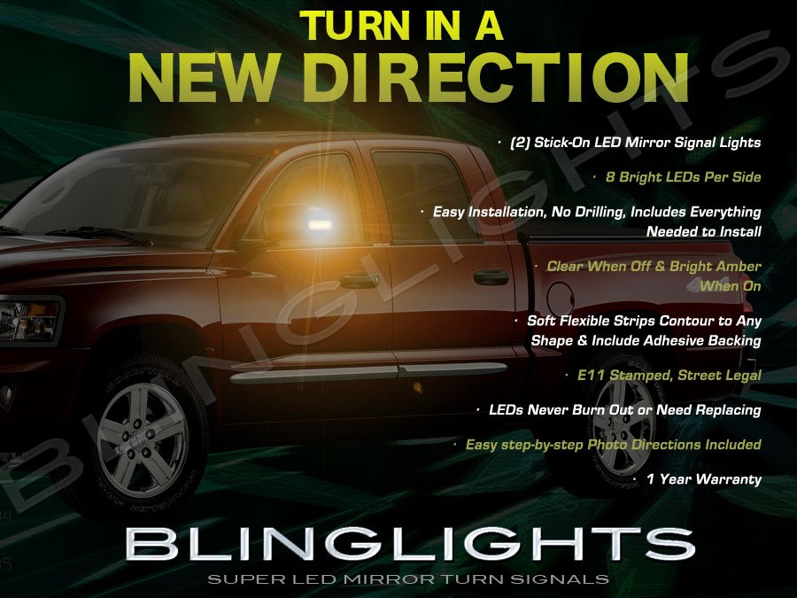 Mitsubishi Raider LED Side View Mirror Turnsignals Lights Mirrors Turn Signals Lamps Signalers Set