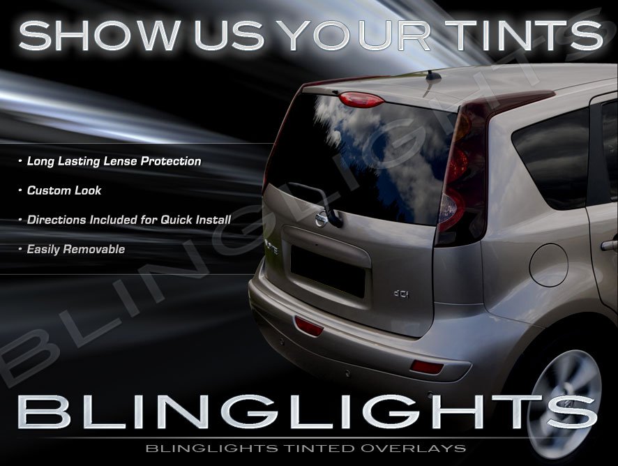 Nissan Note Tinted Tail Lamp Light Overlays Kit Smoked Film Protection