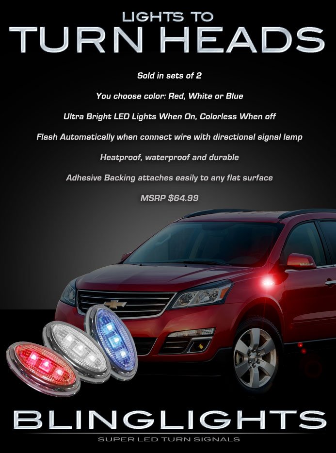 Chevrolet Chevy Traverse LED Side Marker Turnsignal Lights Accent Turn Signal Lamps Signalers