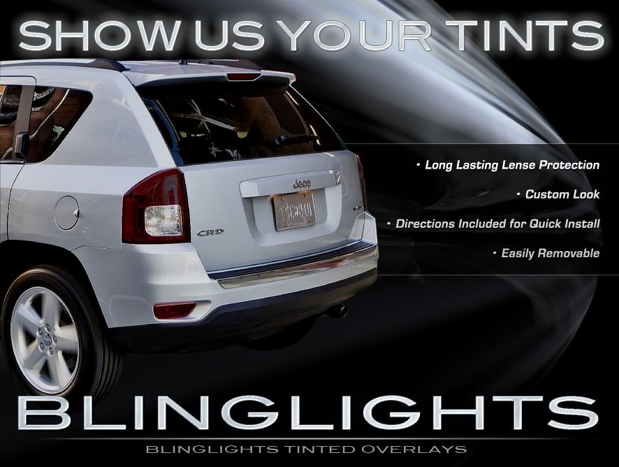 Jeep Compass Tinted Smoked Taillamps Taillights Overlays Protection Film