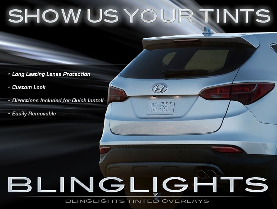 Hyundai Santa Fe Tinted Tail Lights Film Lamps Overlay Covers (all years)