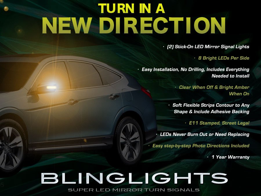 Honda Crosstour LED Side View Mirrors Turnsignals Lights Turn Signalers Lamps Set