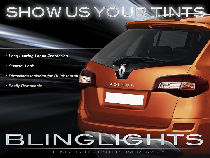 Renault Koleos Tinted Smoked Tail Lamps Lights Overlays Film Protection Kit