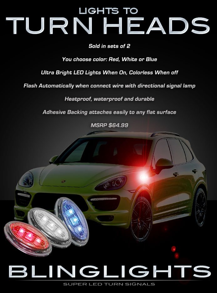 Porsche Cayenne LED Side Marker Turn Signal Lights Accent Signalers Lamp Kit
