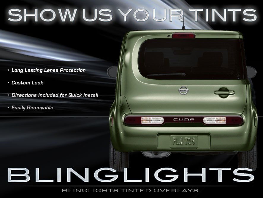 Nissan Cube Tinted Tail Lamp Light Smoked Overlays Film Protection Kit