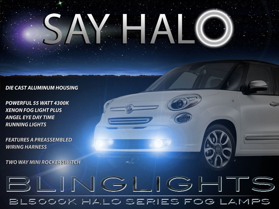 Fiat 500L Halo Fog Lamps Angel Eye Driving Lights Kit Foglamps Foglights Drivinglights