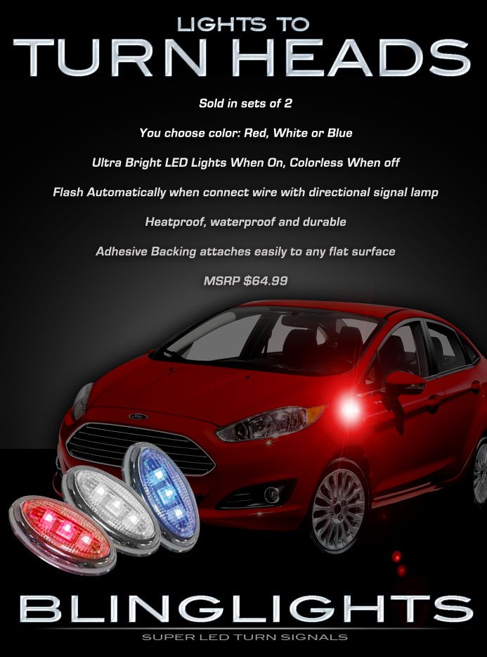 Ford Fiesta LED Side Marker Turn Signal Lights Signalers Lamps Blinkers Set