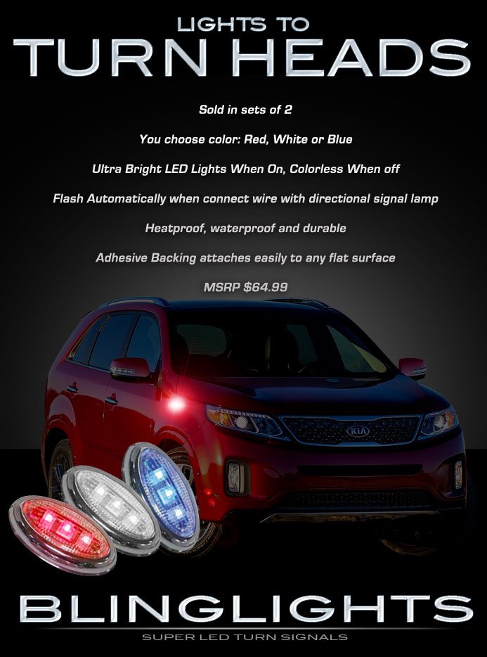 Kia Sorento LED Side Flush Mount Turnsignal Light Lamp Kit