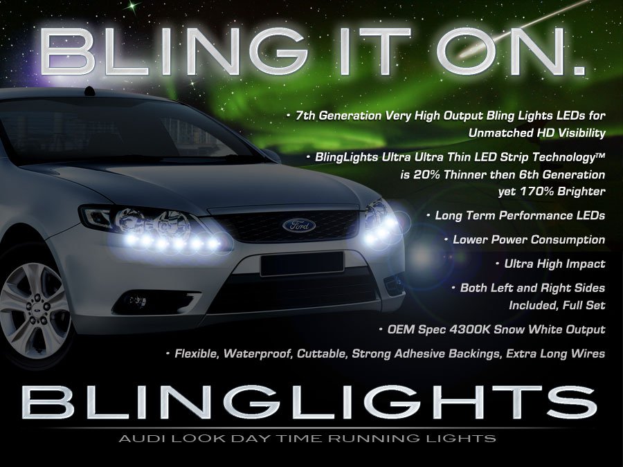 Ford Falcon LED DRL Head Lamp Light Strips Day Time Running Kit