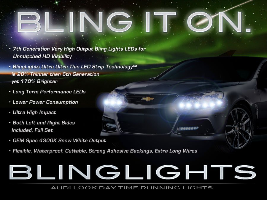 Chevy SS LED DRL Head Lamp Light Strips Day Time Running Kit