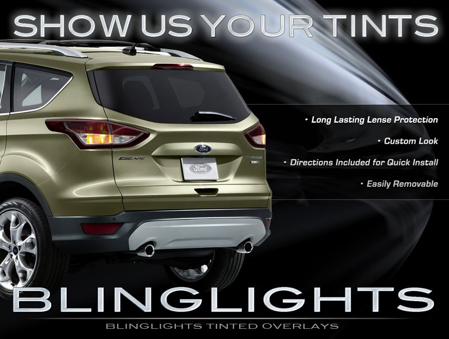 2013+ Ford Escape Tinted Tail Light Lamp Smoked Overlay Kit Film Protection