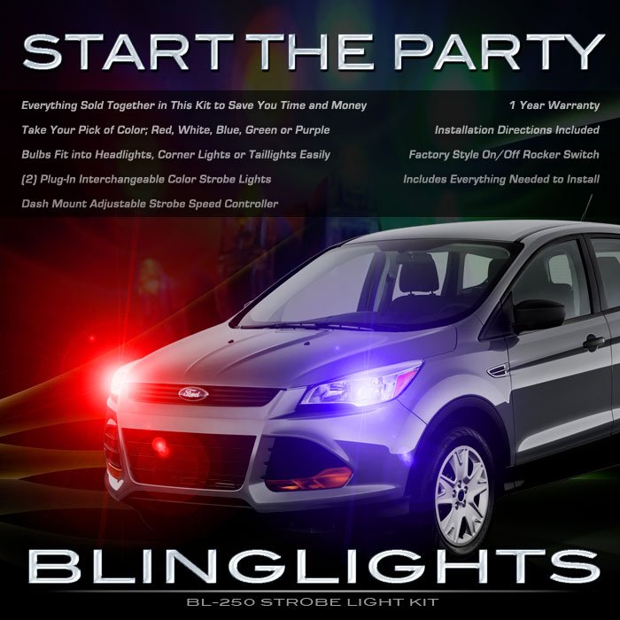 Ford Kuga Police Head Lamp Strobe Light Kit Red Blue White Violet Green