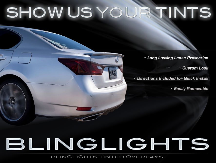 2013+ Lexus GS Tinted Tail Light Lamp Smoked Overlay Kit Film Protection