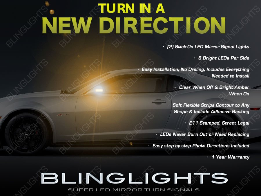 Chevy Camaro LED Mirror Turn Signal Light Indicator Set Lamp Signaler Pair