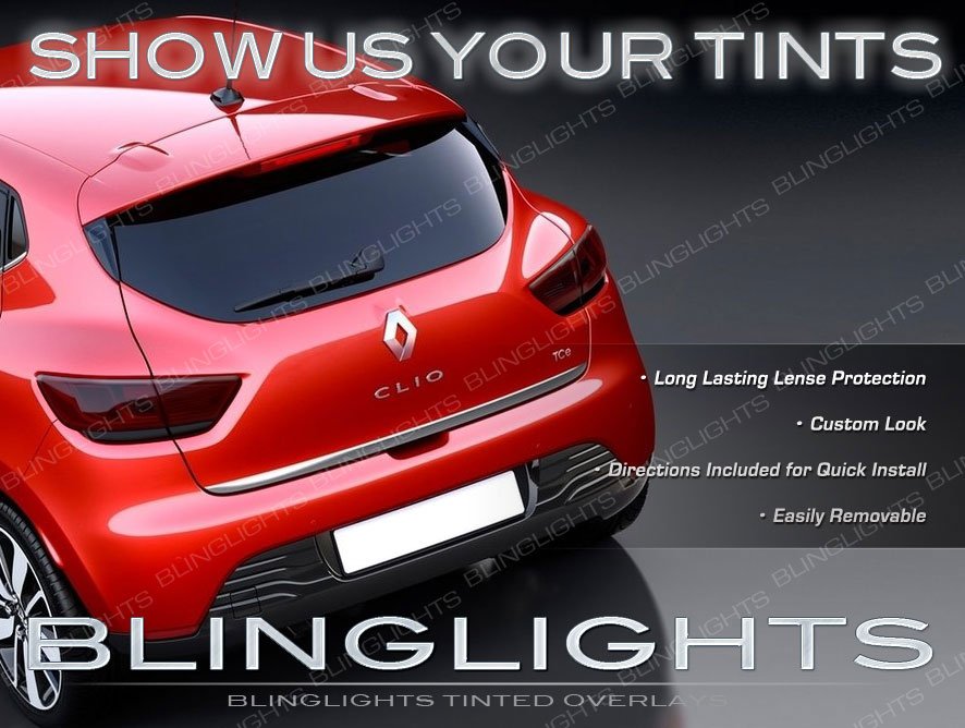 Renault Clio Tinted Smoked Tail Lamp Light Overlays Kit Protection Film