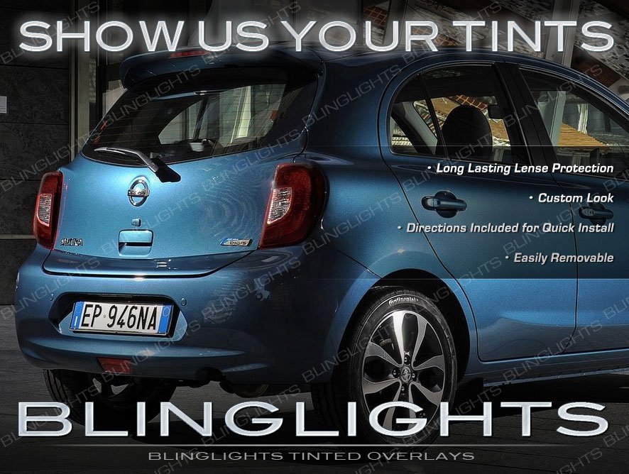 Nissan Micra Tinted Smoked Tail Lamp Light Overlays Kit Protection Film