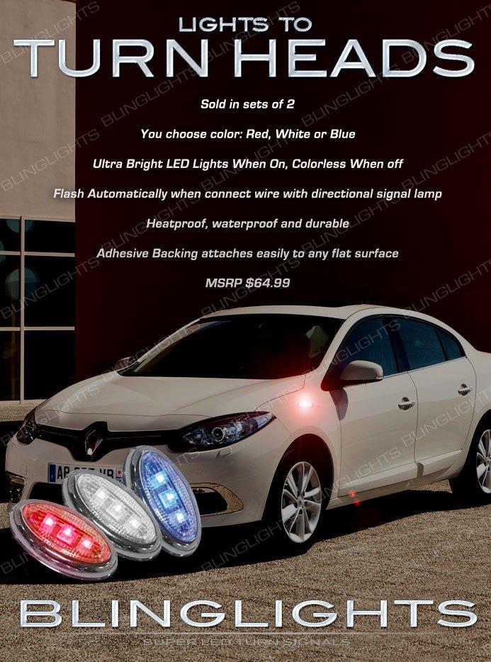 Renault Samsung SM3 LED Flushmount Turnsignal Lamp Light Pair Kit