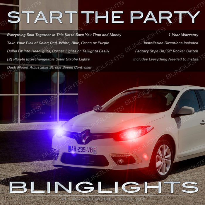 Renault Fluence Xenon Head Lamp Strobe Light Kit multi-color