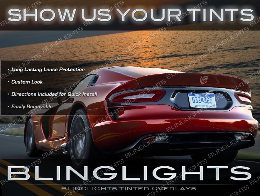 Dodge Viper Tinted Smoked Taillamp Taillight Overlays Kit Protection Film