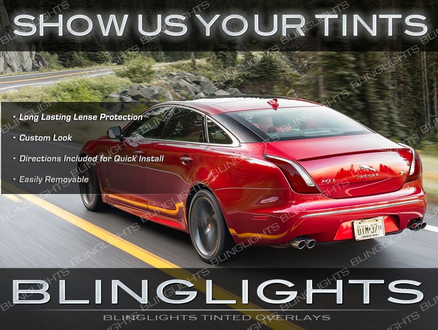 Jaguar XJ Murdered Out Tail Light Lense Overlays Protective Lamp Smoked Film Kit