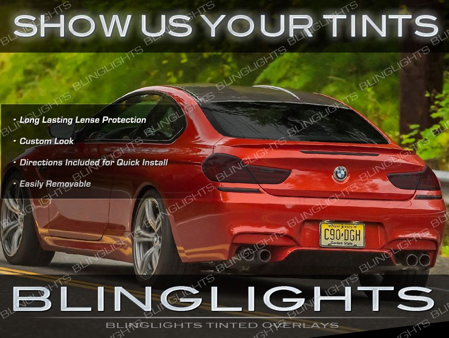 BMW 6 Series Murdered Out Tail Light Overlays Kit Tinted Lamp Lense Film Covers E63 E64 F06 F12 F13