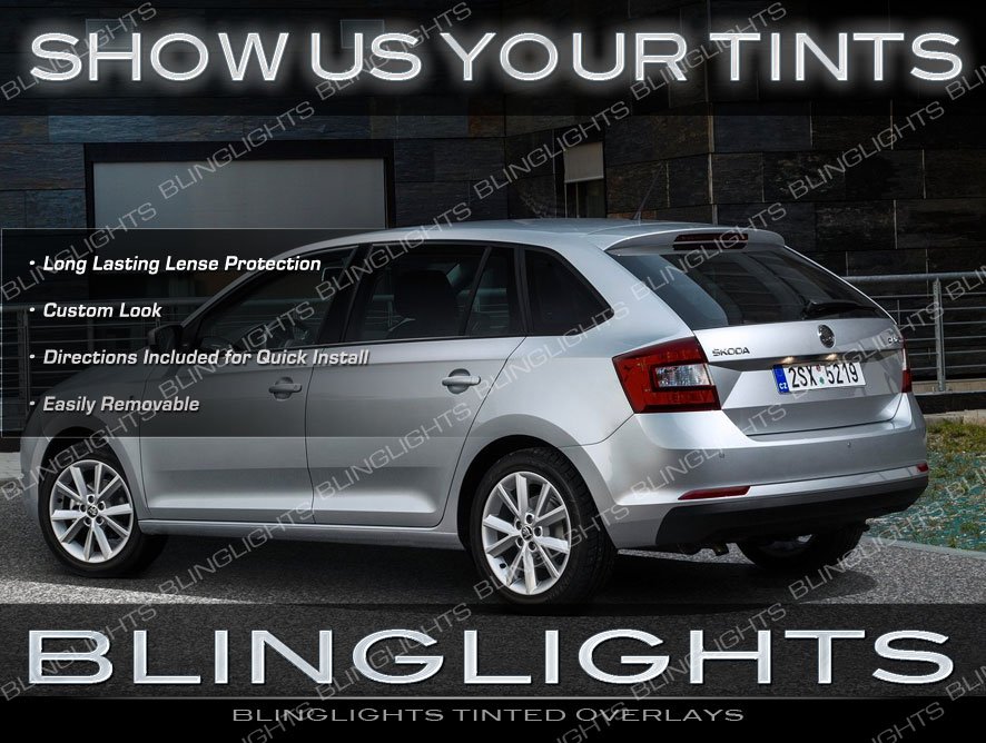 Skoda Rapid Smoke Tail light lamp Overlay Film Kit Tinted Lense Protection Å koda Murdered out