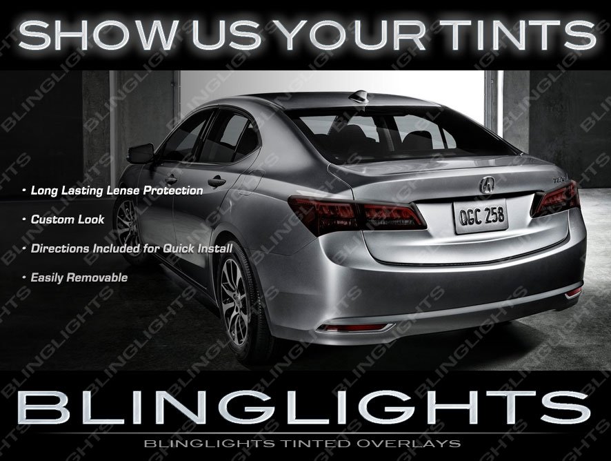 Acura TLX Murdered Out Tail Lamp Lense Overlays Smoked Lights Film Kit