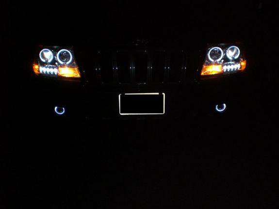 1999-2004 Jeep Grand Cherokee White Halo Fog Lamps Lights