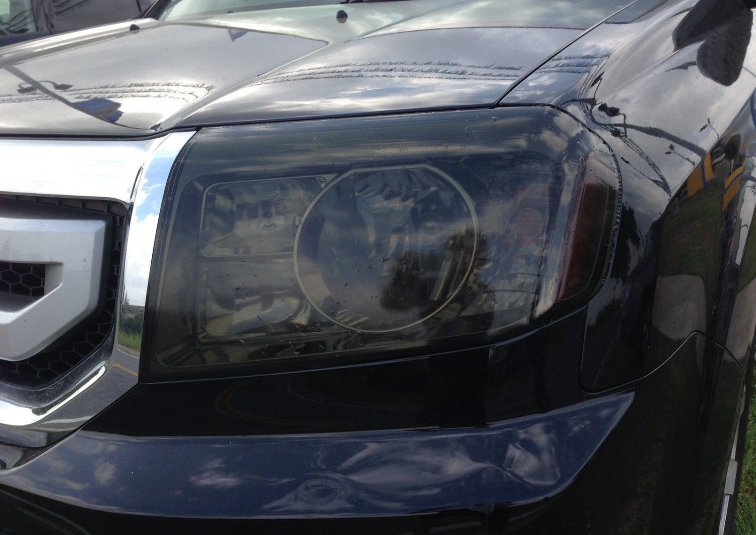 Honda Pilot Smoked Head Light Covers Lamp Overlays Kit