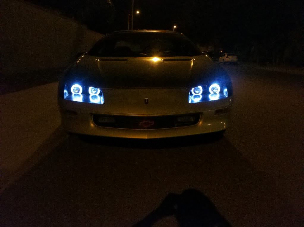 1993-1997 Chevrolet Camaro Blue Angel Eye Head Lights Lamps