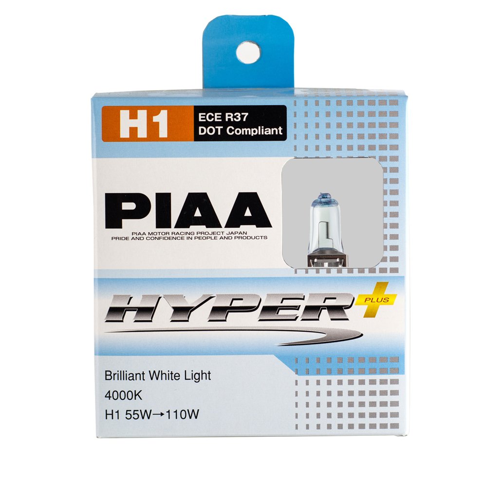 PIAA H1 Hyper Plus 4000K Xtra 55w=110W Brilliant White Light Bulbs Twin Pack