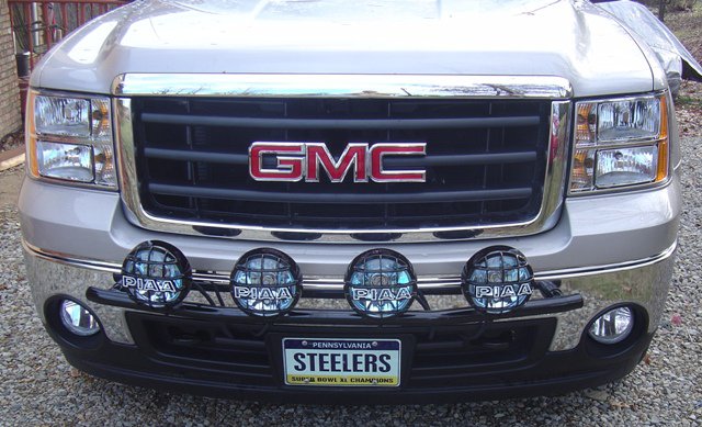 PIAA Black 4x Lamp Bumper Bar for 2007-2013 GMC Sierra 1500 Front