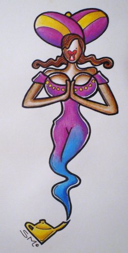 Tittle ~ Genie Jenna ~ Original Art drawing By Sylvia Lizaraga
