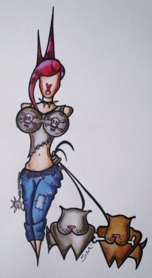 Tittle ~ Don't Punk with Me ~ Original art drawing by Sylvia Lizaraga