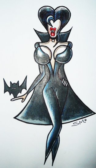 Tittle ~ Sucking Sookie ~ Original art drawing sketch by Sylvia Lizaraga