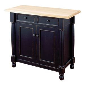 Sleek Black Kitchen Island