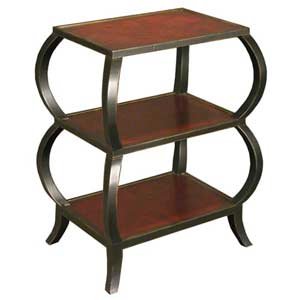 Black & Burl Three Tier End Table