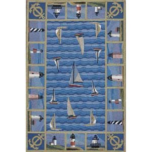 Blue Lighthouse Area Rug