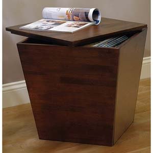 Sleek Walnut Storage Cube