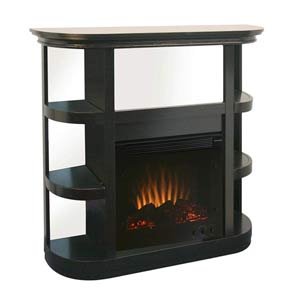Modern Metropolitan Electric Fireplace w/ Curio Shelves