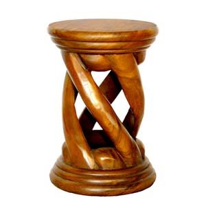 19 Inch Carved Acacia Table