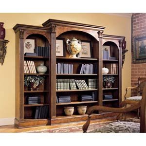 Gorgeous Triple Bookcase Library Wall
