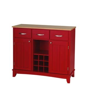 Red Country Buffet With Wine Storage